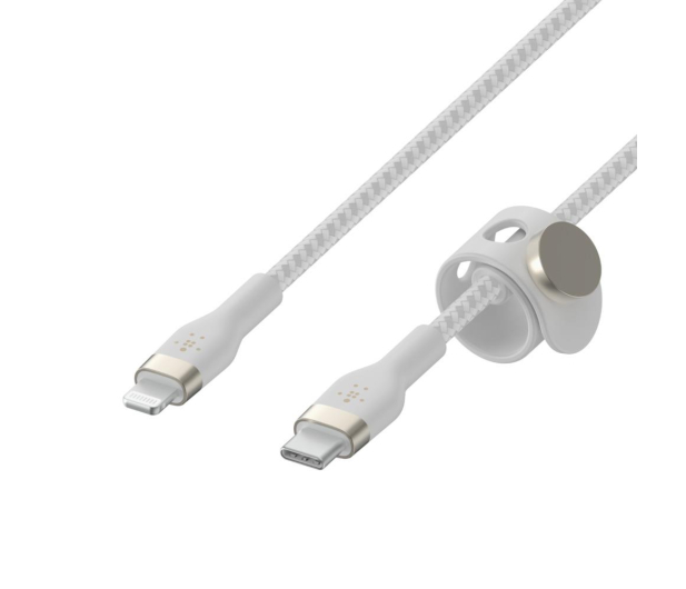BELKIN Kabel BoostCharge USB-C/Lightning Silikonowy w oplocie 3m biały CAA011bt3MWH - 733152 - zdjęcie 3